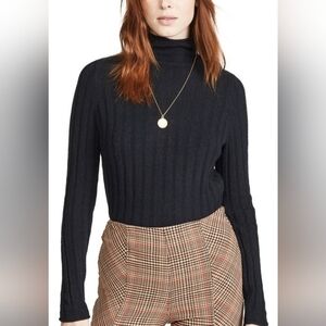 Madewell High Neck Black Long Sleeve Top